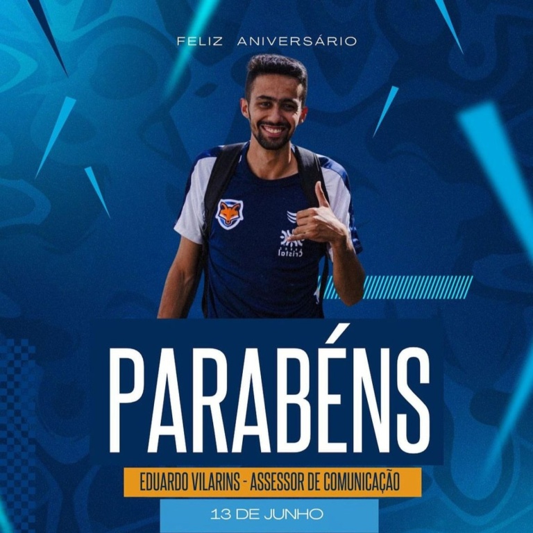 Grêmio Anápolis parabeniza o assessor de comunicação do GEA, Eduardo Vilarins pelo aniversário