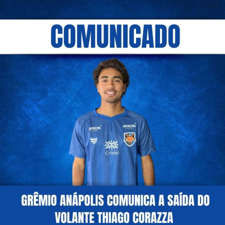 Grêmio Anápolis comunica a saída do volante Thiago Corazza