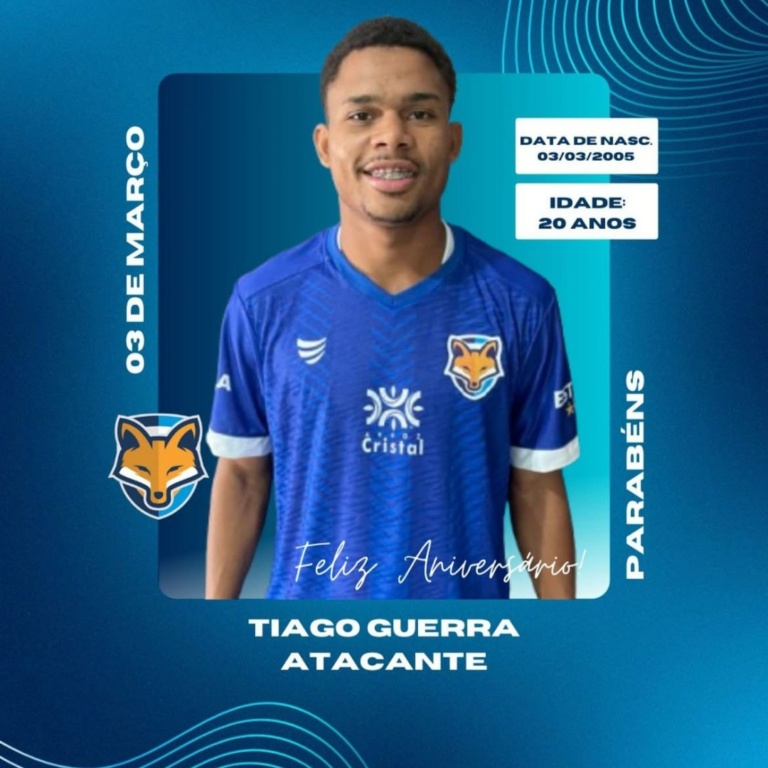 Grêmio Anápolis parabeniza o atacante Tiago Guerra pelo aniversário de 20 anos