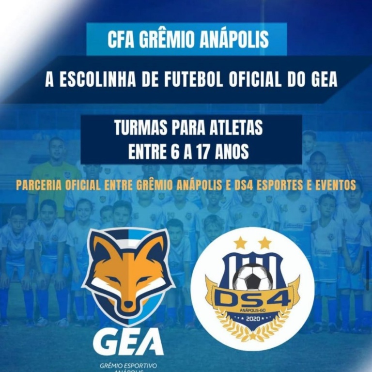 Escolinha de futebol do Grêmio Anápolis está com matrículas abertas, para atletas de 6 a 17 anos