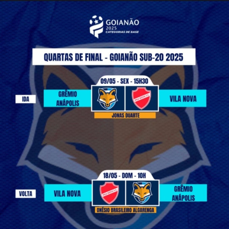 Confira as datas das quartas de final do Goianão sub-20 entre GEA x Vila Nova