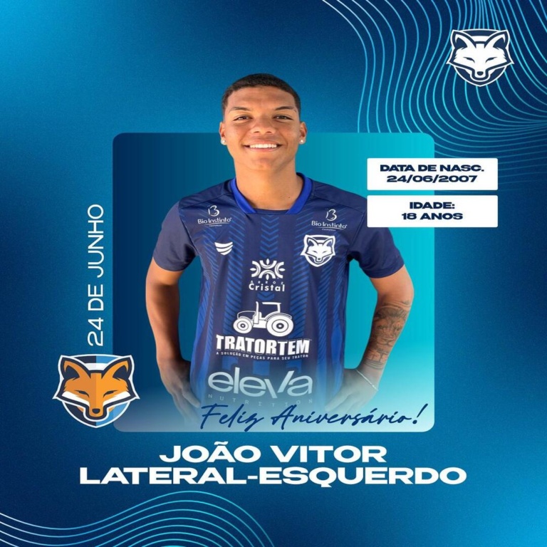 Grêmio Anápolis parabeniza o lateral-esquerdo João Vitor pelo aniversário de 18 anos
