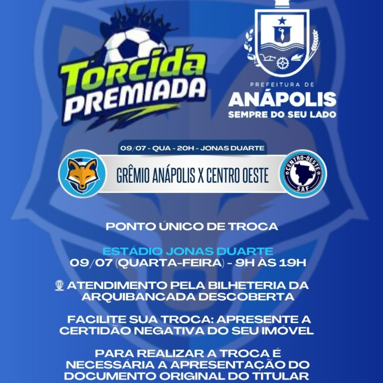 Veja informações da venda de ingressos e Programa Torcida Premiada para GEA x Centro Oeste