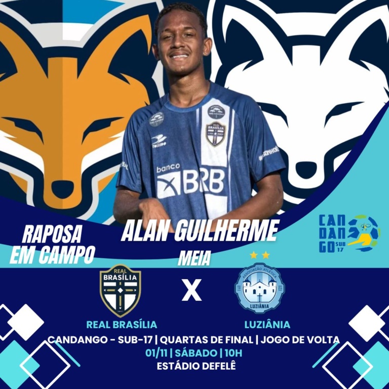 Meia Alan Guilherme joga pelo Real Brasília em busca de vaga na semifinal do Campeonato Candango sub-17