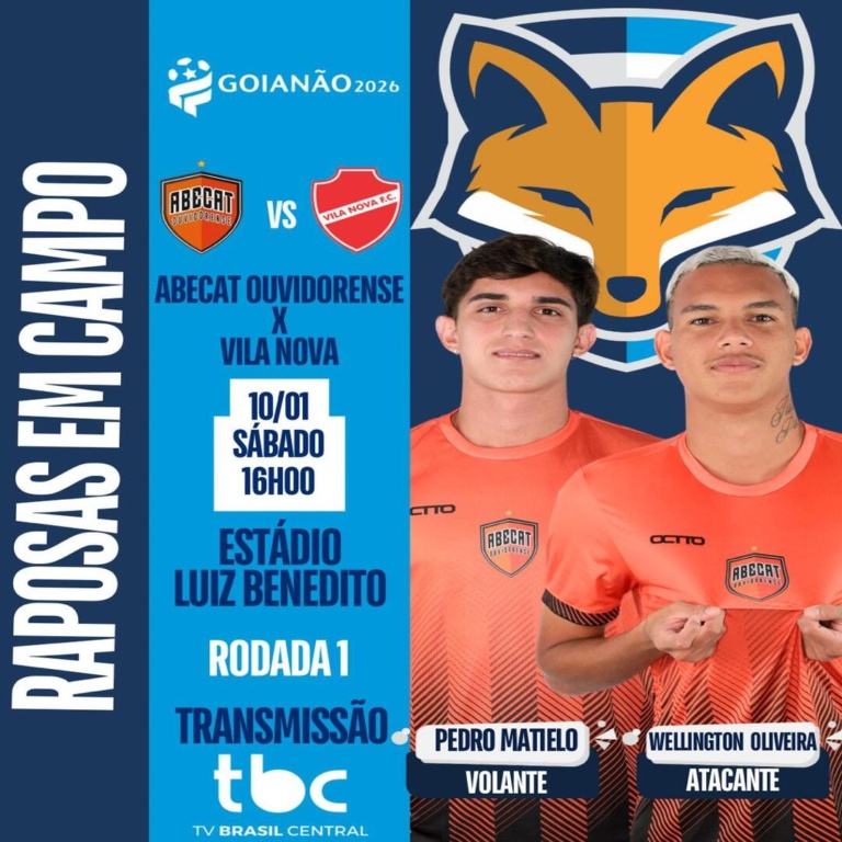 Pedro Matielo e Wellington Oliveira estão relacionados pelo Abecat, contra o Vila Nova e podem estrear no Goianão 2026