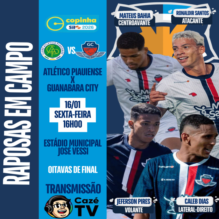 Quatro atletas do GEA podem atuar pelo Guanabara City contra o Atlético/PI, pelas oitavas da Copinha