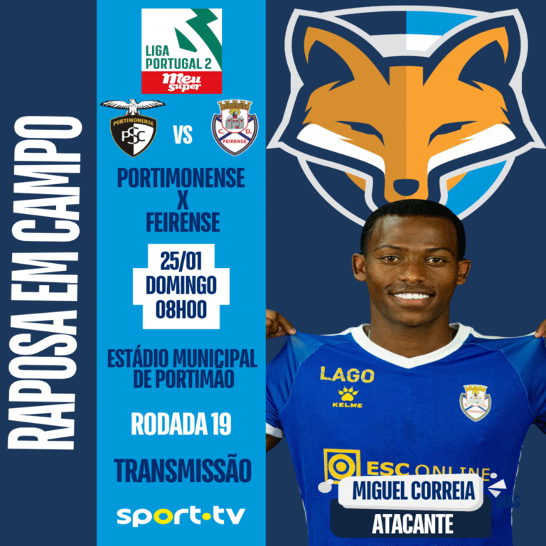 Miguel Correia está relacionado pelo Feirense para enfrentar o Portimonense pela Liga Portugal 2