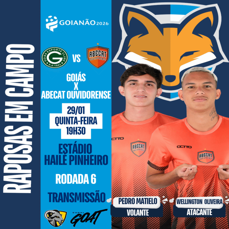 Wellington Oliveira e Pedro Matielo estão relacionados pelo Abecat para enfrentar o Goiás pelo Goianão