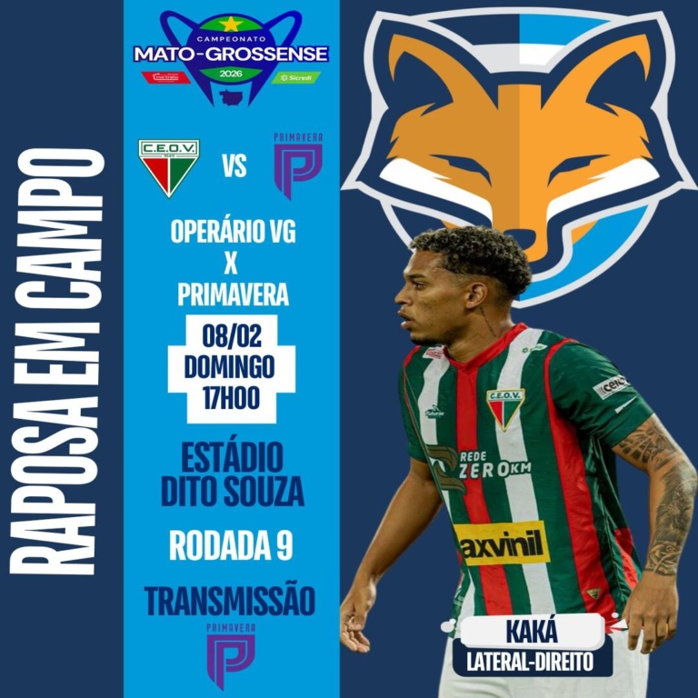 Kaká está disponível pelo Operário VG para enfrentar o Primavera pelo Mato-grossense