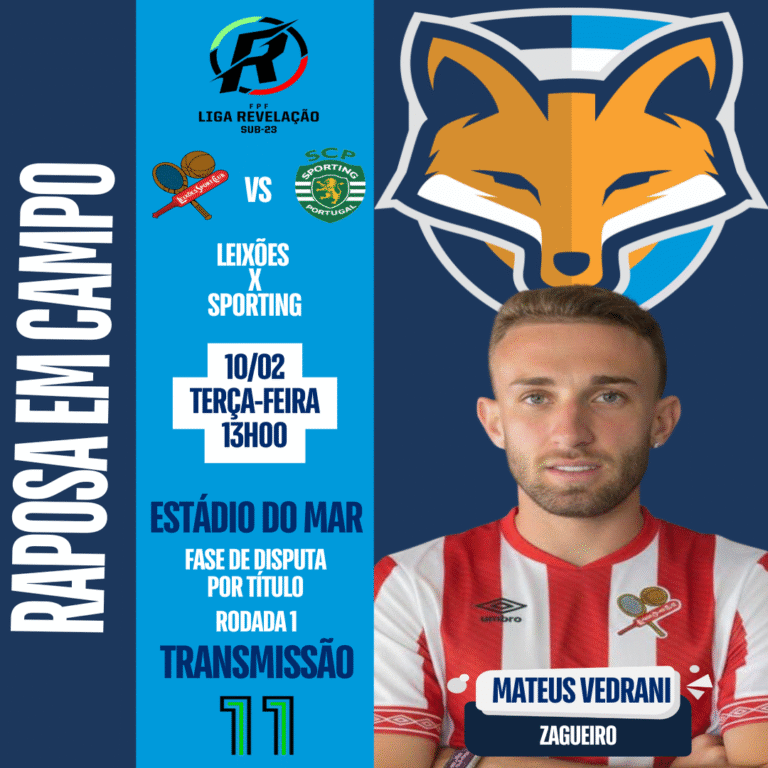 Mateus Vedrani é relacionado pelo Leixões e pode fazer a estreia contra o Sporting pela Liga Revelação sub-23