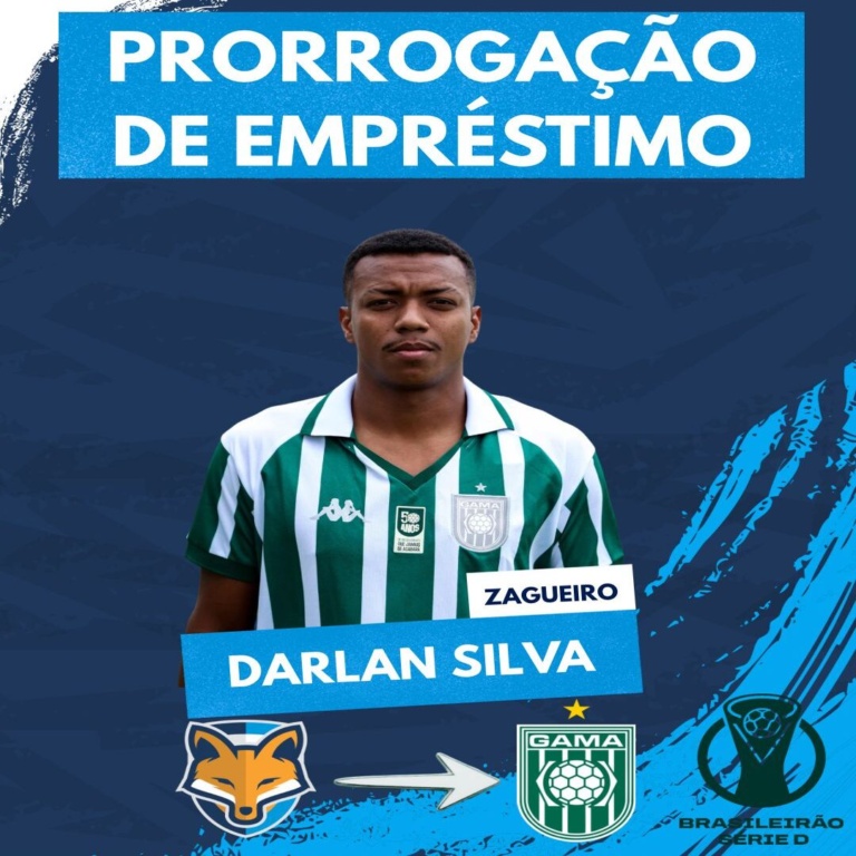 Grêmio Anápolis prorroga empréstimo do zagueiro Darlan Silva ao Gama/DF até o final do Brasileirão Série D 2026