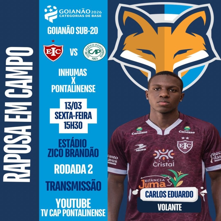 Carlos Eduardo é relacionado pelo Inhumas e pode fazer a estreia contra o Pontalinense no Goianão sub-20