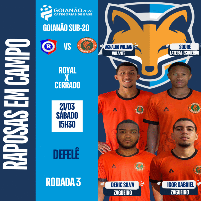 Quatro atletas do Grêmio Anápolis podem atuar pelo Cerrado contra o Royal pelo Goianão sub-20