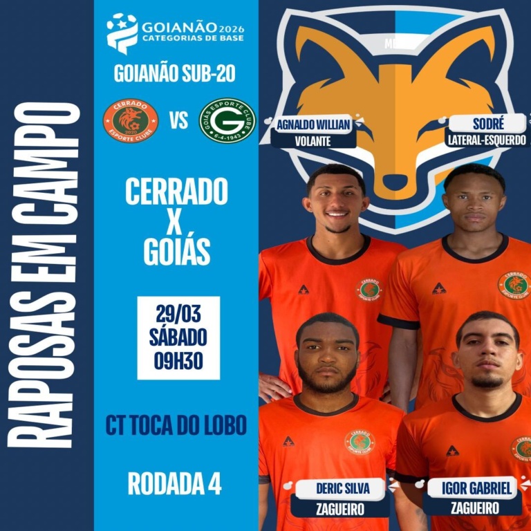 Quatro atletas do GEA podem enfrentar o Goiás pelo Cerrado pelo Goianão sub-20