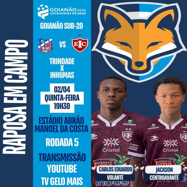 Carlos Eduardo e Jackson estão disponíveis pelo Inhumas para enfrentar o Trindade pelo Goianão sub-20