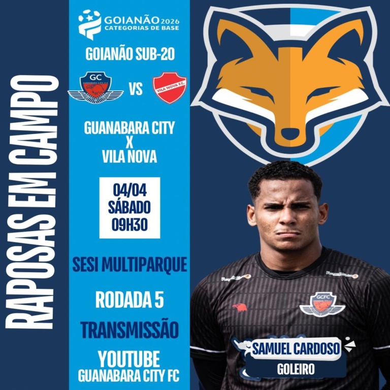 Samuel Cardoso está relacionado para defender a meta do Guanabara City contra o Vila Nova pelo Goianão sub-20