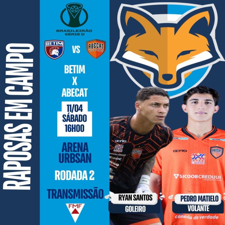 Pedro Matielo e Ryan Santos estão disponíveis pelo Abecat para enfrentar o Betim pelo Brasileirão Série D