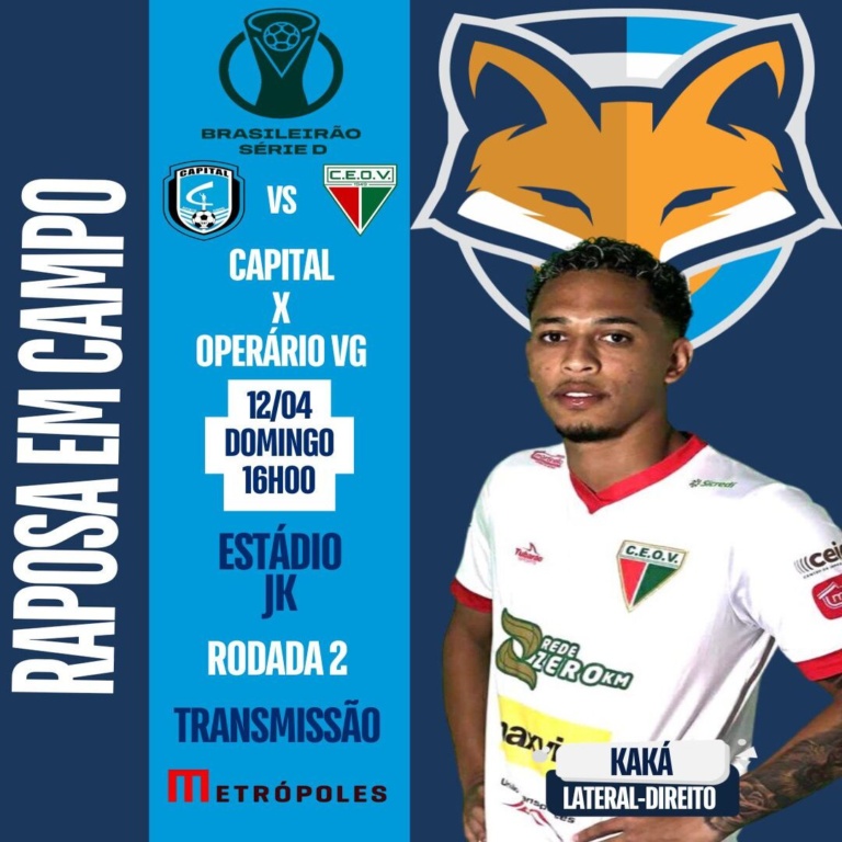 Kaká poderá atuar pelo Operário VG contra o Capital pela segunda rodada do Brasileirão Série D