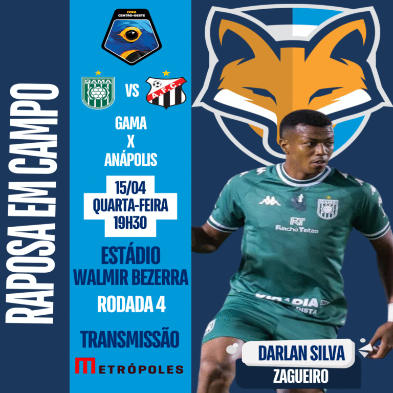 Darlan Silva está relacionado pelo Gama para enfrentar o Anápolis pela quarta rodada da Copa Verde