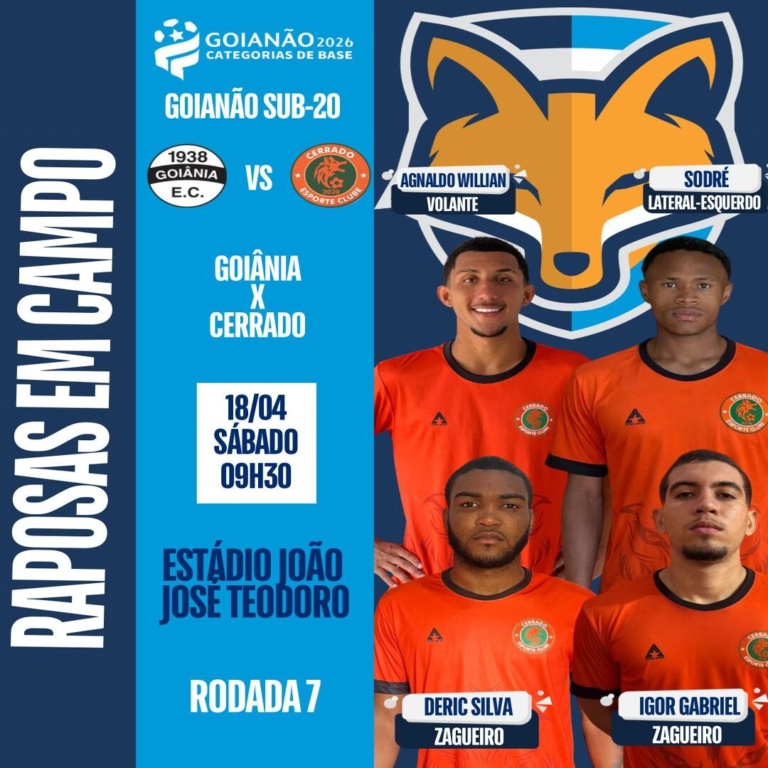 Quatro atletas do GEA podem atuar pelo Cerrado diante do Goiânia pelo Goianão sub-20