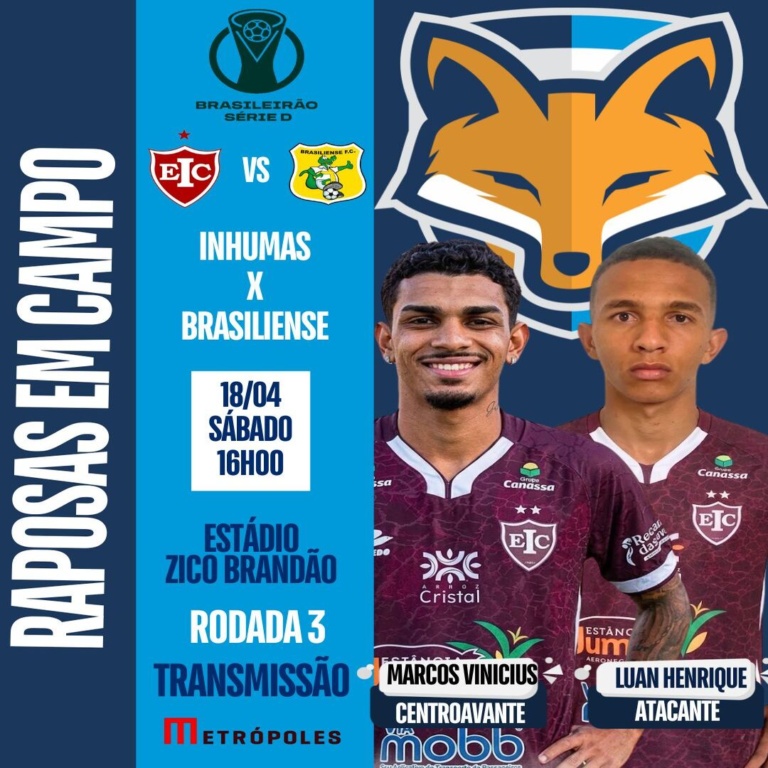 Marcos Vinícius e Luan Henrique estão disponíveis pelo Inhumas para atuar contra o Brasiliense pela Série D
