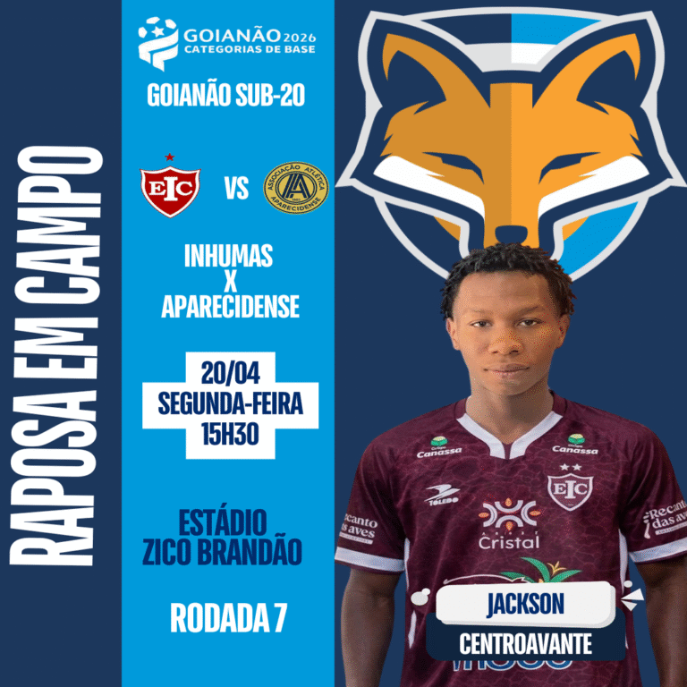 Jackson está relacionado pelo Inhumas para encarar a Aparecidense pelo Goianão sub-20