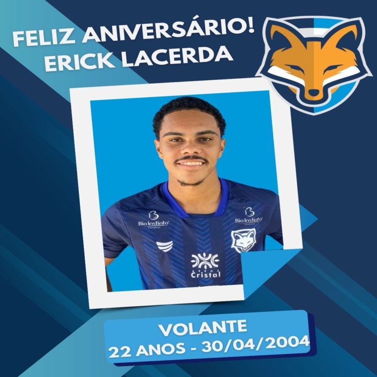 Grêmio Anápolis parabeniza o volante Erick Lacerda pelo aniversário de 22 anos