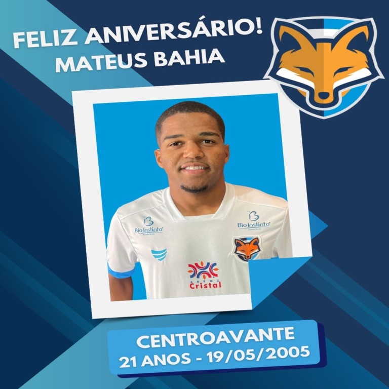 Grêmio Anápolis parabeniza centroavante Mateus Bahia pelo aniversário de 21 anos
