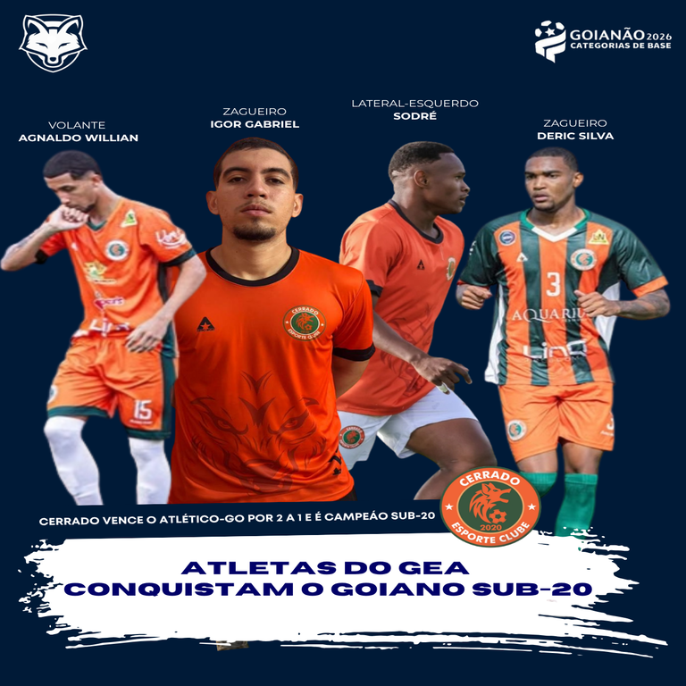 Emprestados pelo Grêmio Anápolis,quarteto conquista o título do goiano sub-20