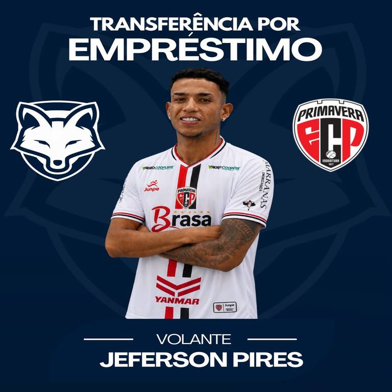 O Grêmio Anápolis anuncia o empréstimo do volante Jeferson Pires ao Primavera/SP
