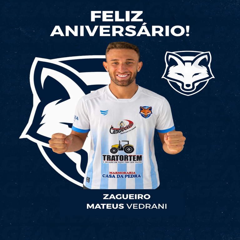 O zagueiro Mateus Vedrani completa 22 anos nesta sexta-feira (4)