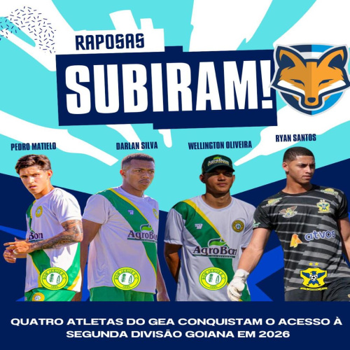 Quatro atletas do Grêmio Anápolis conquistam acesso na terceira divisão do Campeonato Goiano