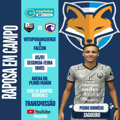 Zagueiro Pedro Dionísio é relacionado pelo Votuporanguense para enfrentar o Falcon pela segunda rodada da Copinha