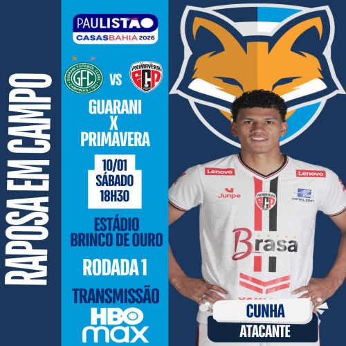 Cunha está disponível pelo Primavera para encarar o Guarani pela estreia do Paulistão 2026