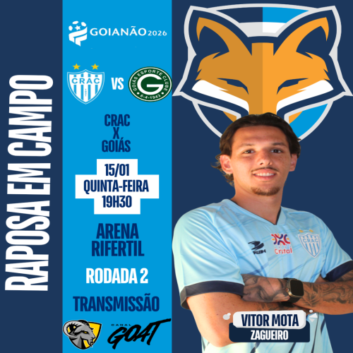 Vitor Mota é relacionado pelo Crac para enfrentar o Goiás e pode estrear no Goianão 2026