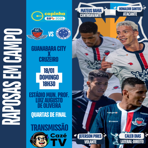 Quatro atletas do GEA jogam pelo Guanabara City contra o Cruzeiro pelas quartas da Copinha