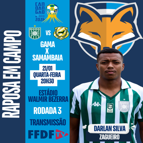 Darlan Silva está relacionado pelo Gama para enfrentar o Samambaia no Candangão