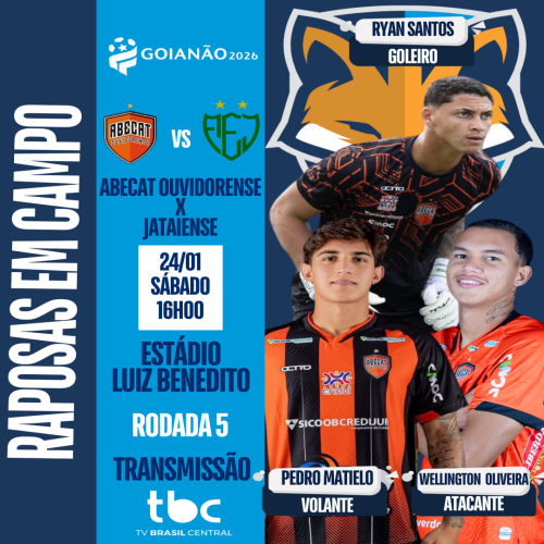 Três atletas do GEA atuam pelo Abecat contra a Jataiense pela quinta rodada do Goianão 2026