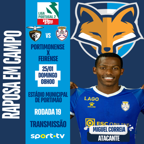 Miguel Correia está relacionado pelo Feirense para enfrentar o Portimonense pela Liga Portugal 2