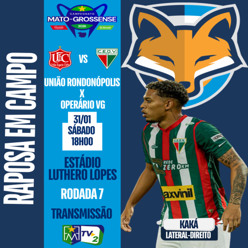 Kaká está relacionado pelo Operário VG para enfrentar o União Rondonópolis neste sábado (31)