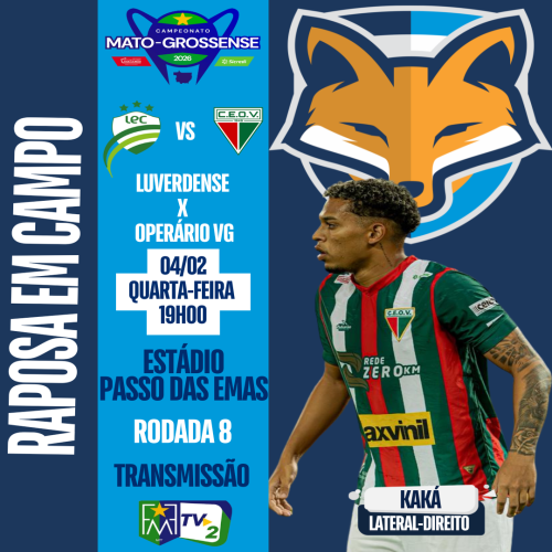 Kaká está disponível pelo Operário VG para enfrentar o Luverdense, em mais uma rodada do Mato-grossense