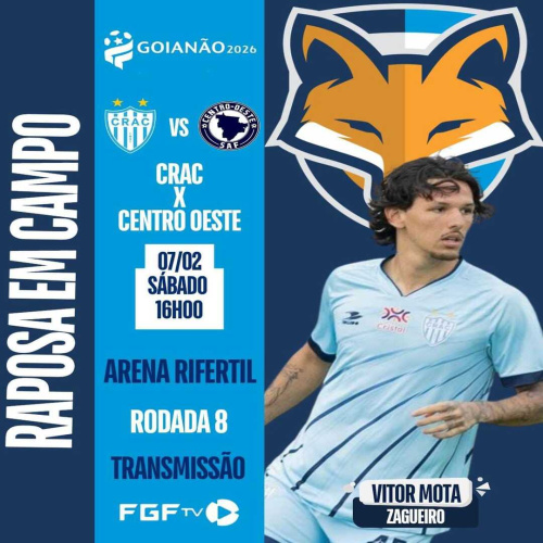 Vitor Mota está disponível pelo Crac, que enfrenta o Centro Oeste e busca classificação para as quartas do Goianão