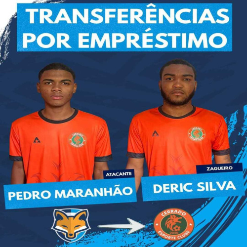 Grêmio Anápolis empresta atacante Pedro Maranhão e zagueiro Deric Silva ao Cerrado/GO para a disputa do Goianão sub-20