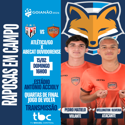 Pedro Matielo e Wellington Oliveira estão relacionados pelo Abecat que encara o Atlético/GO pela volta das quartas do Goianão