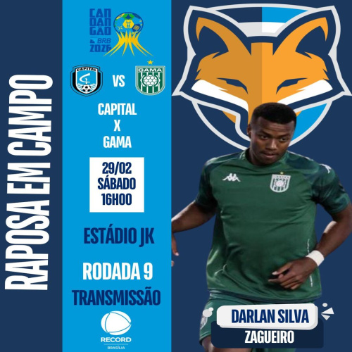 Darlan Silva está disponível pelo Gama para enfrentar o Capital pela última rodada da primeira fase do Candangão