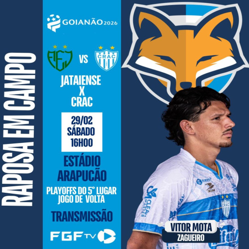 Vitor Mota está relacionado pelo Crac para enfrentar a Jataiense pela volta do playoff de 5°lugar