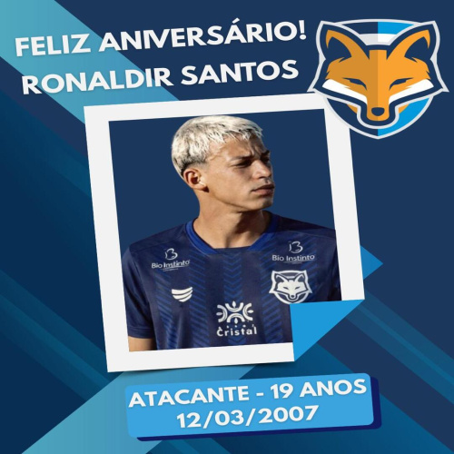 Grêmio Anápolis parabeniza o atacante Ronaldir Santos pelo aniversário de 19 anos; feliz aniversário