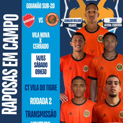 Cinco atletas do GEA estão relacionados pelo Cerrado para enfrentar o Vila Nova na segunda rodada Goianão sub-20