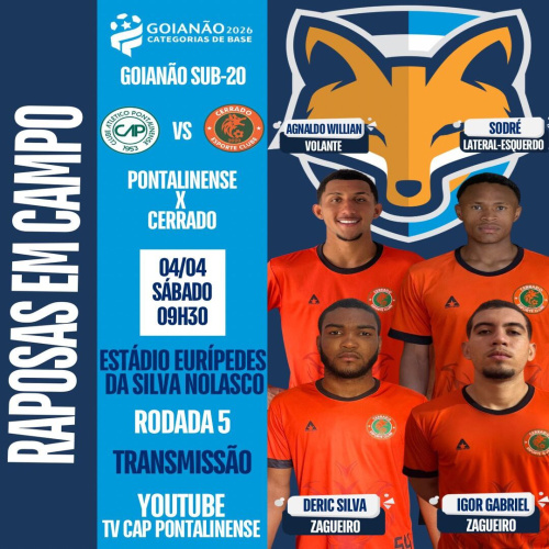 Quatro atletas do GEA podem atuar pelo Cerrado contra o Pontalinense pelo Goianão sub-20