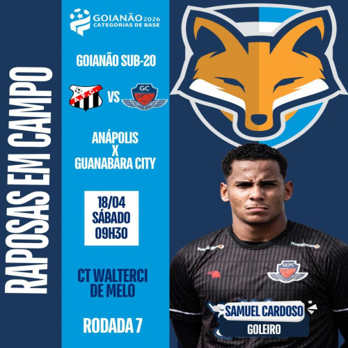 Samuel Cardoso está relacionado pelo Guanabara City para enfrentar o Anápolis pelo Goianão sub-20